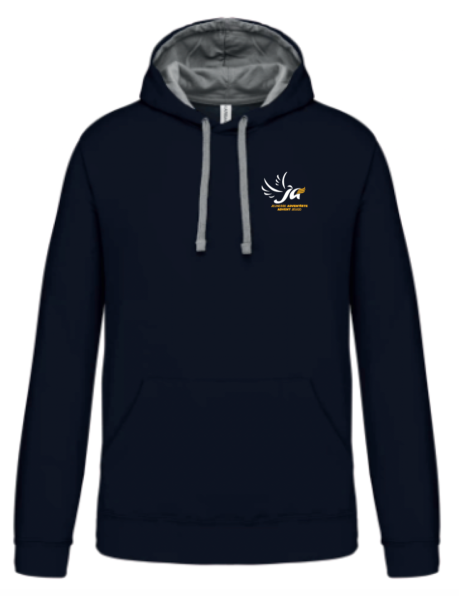 Sweat JA Officiel contrasté - Bleu marine navy et gris - Unisexe